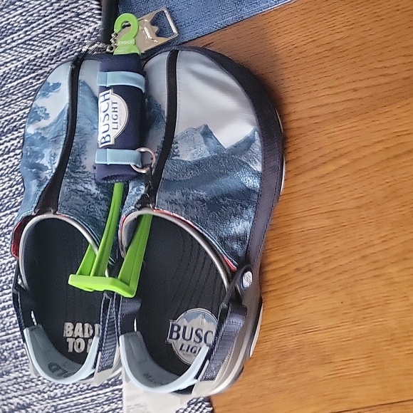New crocs Busch light clogs with coozie bottle opener and flashlight - Picture 3 of 5